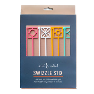 Mid Century Breeze Block Design Swizzle Stix