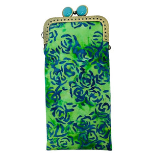Blue Rose Vintage Style Eyeglass Case