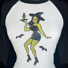 Load image into Gallery viewer, Mischief Made Roller Hex 3/4 Sleeve Raglan Ladies Tee
