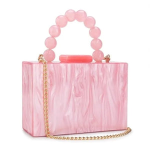 Retro Revival Pink Acrylic Handbag