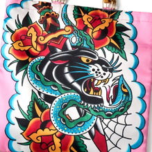 Load image into Gallery viewer, Liquorbrand Don&#39;t Tread On Me Bamboo Handle Tote
