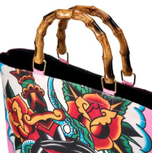 Load image into Gallery viewer, Liquorbrand Don&#39;t Tread On Me Bamboo Handle Tote
