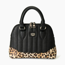 Load image into Gallery viewer, Liquorbrand&#39;s Lil&#39; Rocket Handbag Black &amp; Leopard Print

