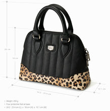 Load image into Gallery viewer, Liquorbrand&#39;s Lil&#39; Rocket Handbag Black &amp; Leopard Print

