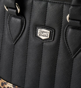 Liquorbrand's Lil' Rocket Handbag Black & Leopard Print