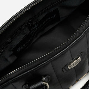 Liquorbrand's Lil' Rocket Handbag Black & Leopard Print