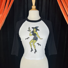 Load image into Gallery viewer, Mischief Made Roller Hex 3/4 Sleeve Raglan Ladies Tee
