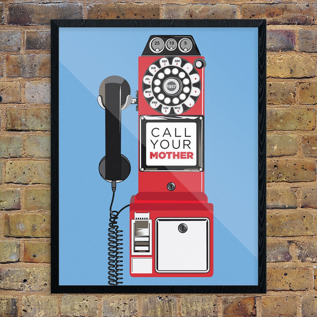 Call Your Mother 28x35.5 Mid Century Unframed Art Print