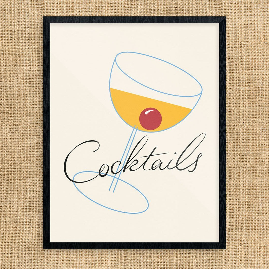 Cocktails 28x35.5 Mid Century Unframed Art Print