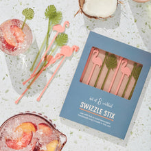 Load image into Gallery viewer, Flamingo &amp; Palm Swizzle Stix
