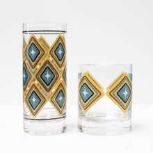 Load image into Gallery viewer, Mid Century Diamond Old Fashioned Rocks Cocktail Glass
