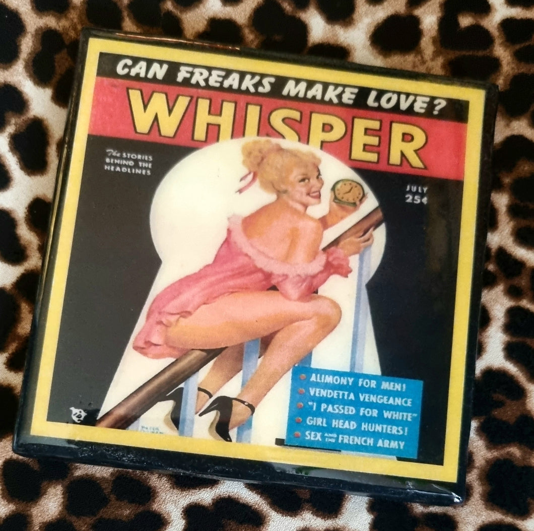 Whisper Pin Up Magazine Cover Coaster