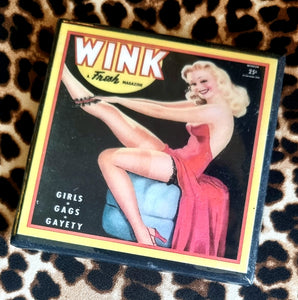 Wink Pin Up Magazine Cover Coaster