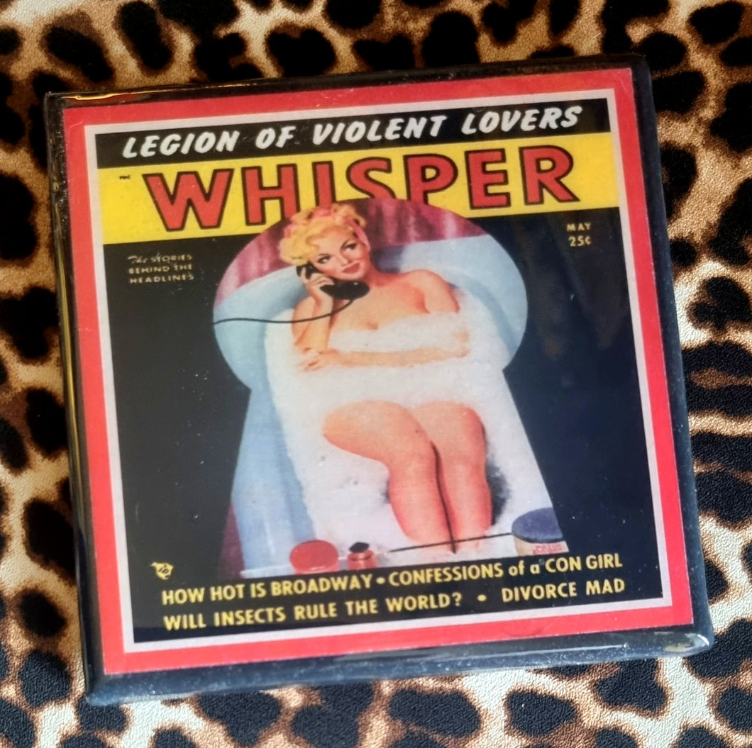 Whisper Pin Up Magazine Cover Coaster