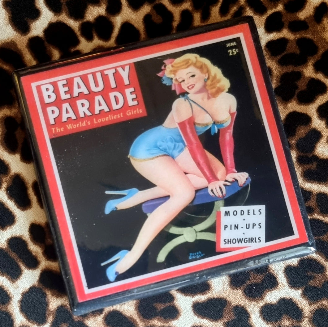 Beauty Parade Pin Up Magazine Cover Coaster
