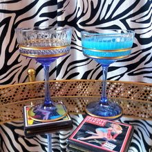 Load image into Gallery viewer, Blue Handmade Vintage Crystal Cocktail Coupe
