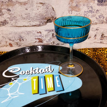 Load image into Gallery viewer, Blue Handmade Vintage Crystal Cocktail Coupe
