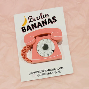 1950s Pink Telephone Brooch