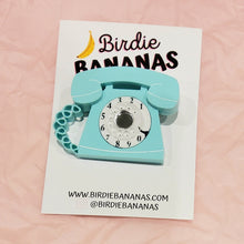 Load image into Gallery viewer, 1950s Mint Green Telephone Brooch
