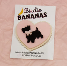 Load image into Gallery viewer, Scottie Dog In Pink Love Heart Brooch
