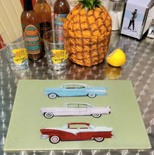 Load image into Gallery viewer, Vintage Cars Glass Chopping Board
