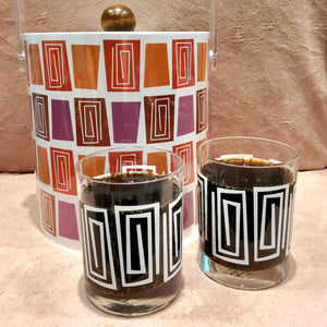 Mid Century Tiki Rocks Old Fashioned Cocktail Glass