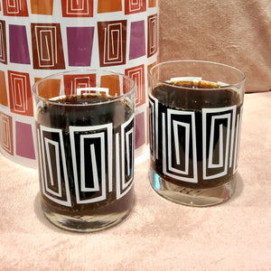 Mid Century Tiki Rocks Old Fashioned Cocktail Glass