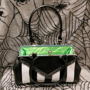 Banned Black & White Striped Handbag