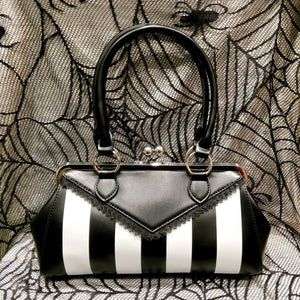 Banned Black & White Striped Handbag