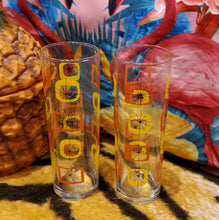 Load image into Gallery viewer, Midcentury Orange &amp; Yellow Atomic Style Zombie Tiki Cocktail Glass
