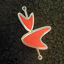Load image into Gallery viewer, Astro Bettie Red Atomic Boomerang Pin
