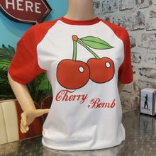 Load image into Gallery viewer, Astro Bettie Cherry Bomb Unisex Raglan Tee
