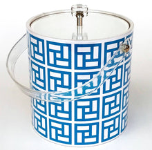 Load image into Gallery viewer, Mid Century Breeze Block Design Ice Bucket Blue
