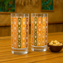 Load image into Gallery viewer, Mid Century Tiki Style Collins Highball Cocktail Glass
