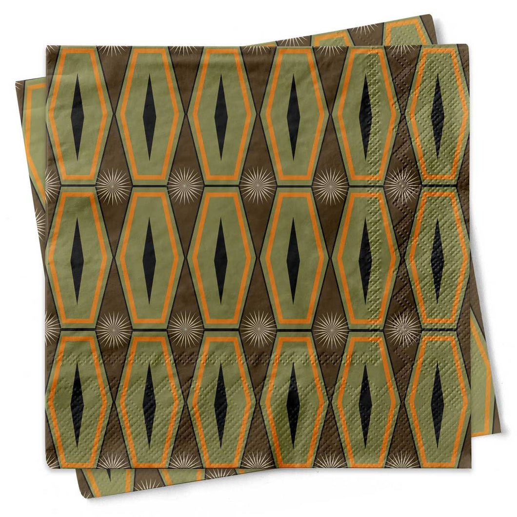 Mid Century Hexagon Cocktail Napkins