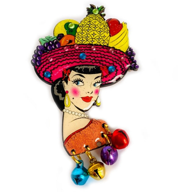 Mexican Betty Blue Eyes Brooch