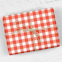 Load image into Gallery viewer, Red &amp; White Buffalo Check Gift Wrapping Paper
