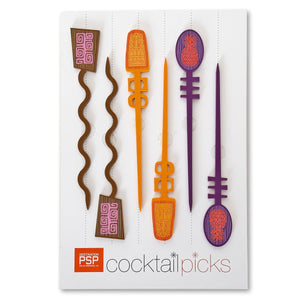 Tiki Cocktail Picks Orange/Purple