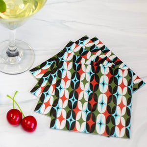 Mid Century Starlight Diamond Cocktail Napkins