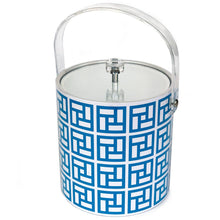 Load image into Gallery viewer, Mid Century Breeze Block Design Ice Bucket Blue
