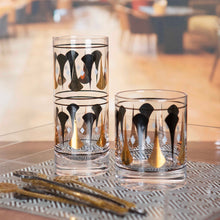 Load image into Gallery viewer, Black &amp; Gold Mid Century Old Fashioned Rocks Cocktail Glass
