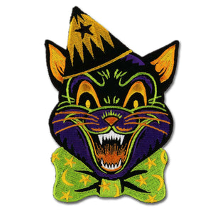 Crazy Cat Large Embroidered Patch