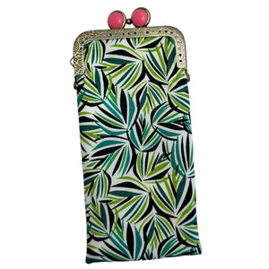 Green Tropical Fern Vintage Style Eyeglass Case