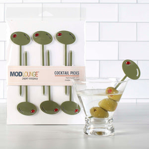 Green Olive Cocktail And Appetiser Picks