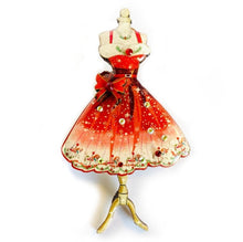 Load image into Gallery viewer, 50s Dressmakers Mannequin Christmas Brooch
