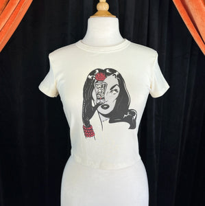 Dark Temptation Ladies Baby Tee Natural