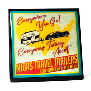 Midas Vintage Travel Trailer Coaster