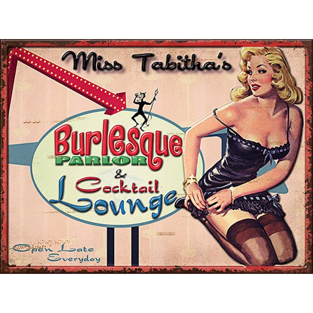 Miss Tabitha's Burlesque Parlor & Cocktail Loung Large 3D Vintage Metal Sign