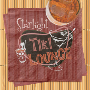 Starlight Tiki Lounge Mid Century Cocktail Napkins