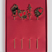 Load image into Gallery viewer, Vintage Heart Tattoo Cocktail Picks
